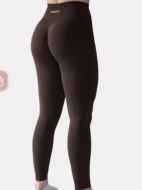 AUROLA High-Waist Chocolate Brown Sculpting Leggings